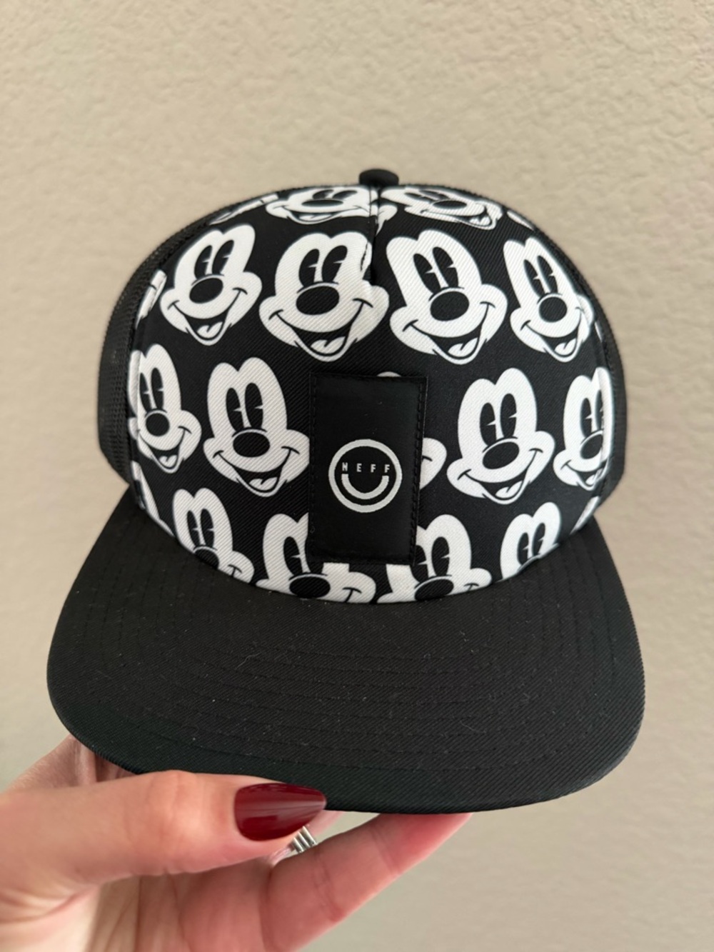 Neff Black & White Mickey Mouse Snapback